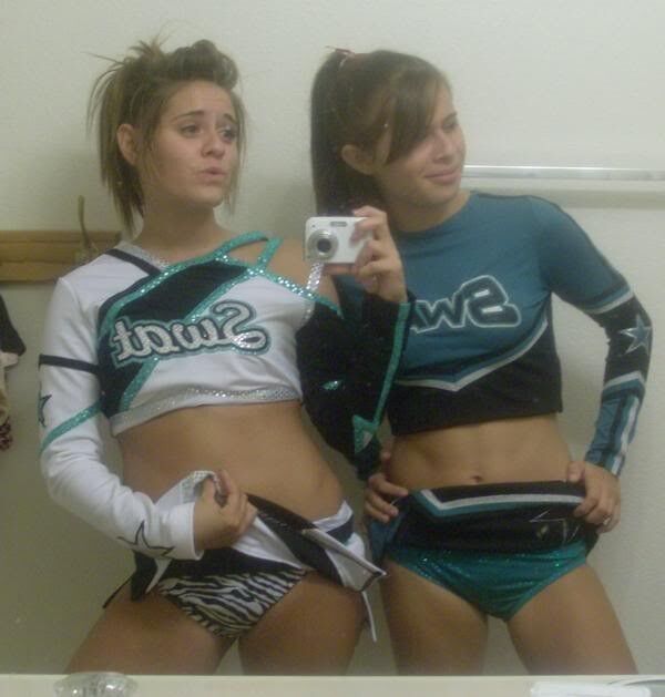 Cheerleaders flashing tits