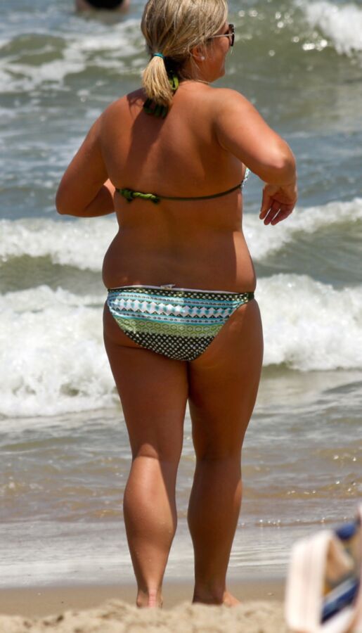 Beach chubby woman panties