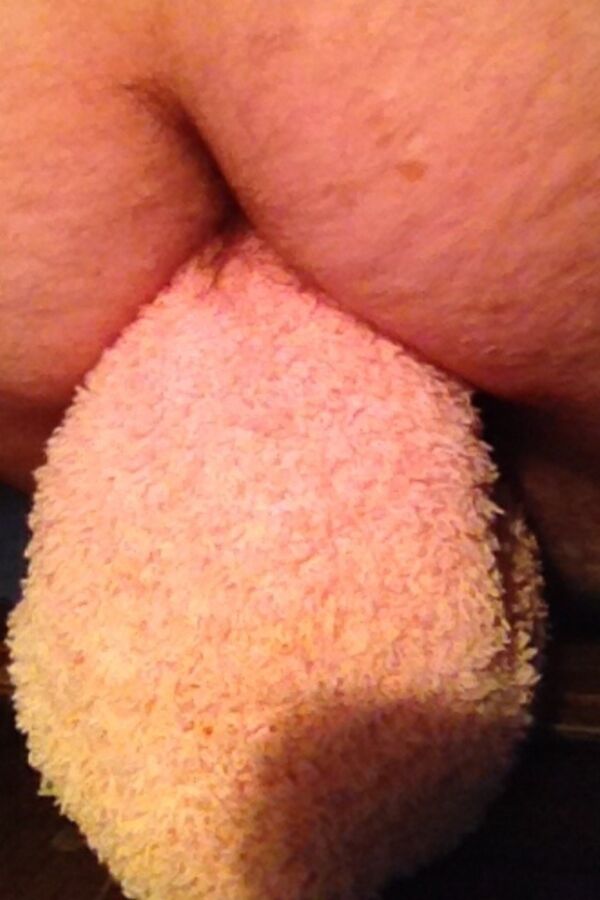 Free porn pics of Fuzzy sock covered dildo 6 of 8 pics