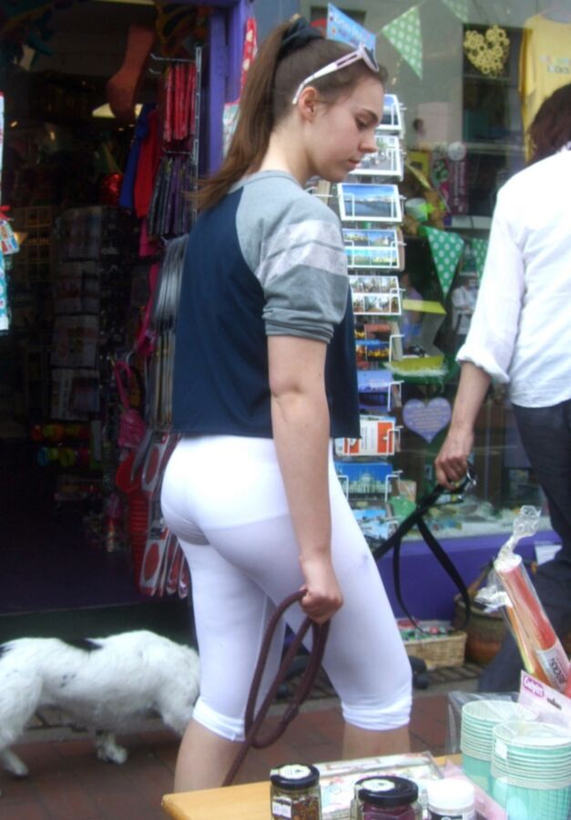Free porn pics of Candid Teen 22 - Tight White Leggings 8 of 37 pics